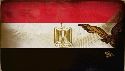 Old Vintage Egypt Flag