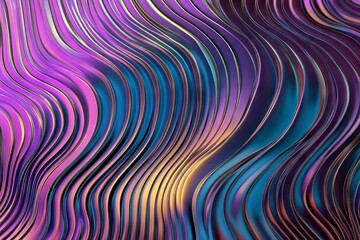 Obraz premium Neon Wave Pattern with Vibrant Light Trails on a Dark Background