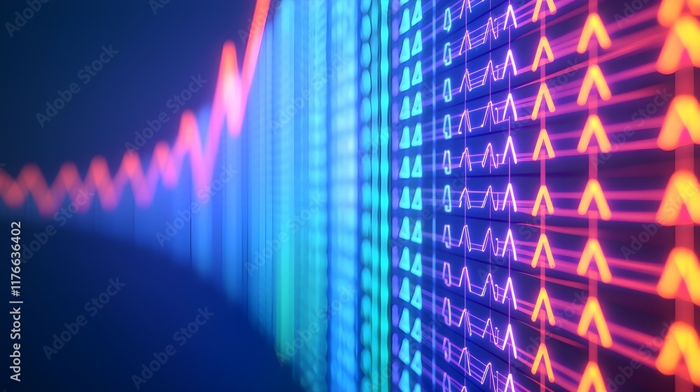 Poster colorful graphical representation of data trends and analytics