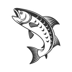 Fototapeta premium Elegant Black and White Fish Silhouette Design
