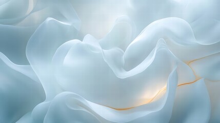 Obraz premium Soft Blue Fabric Waves with Gentle Light and Smooth Texture
