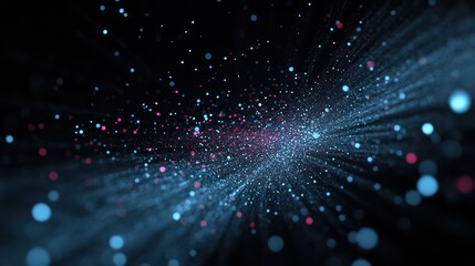 Obraz premium Colorful abstract background with glowing particles in motion