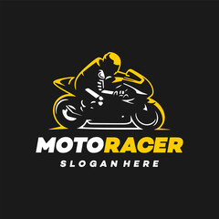  racing bike logo design vector template illustration