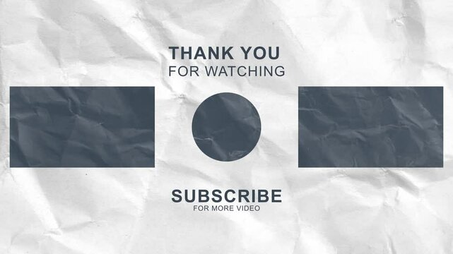 Youtube end screen with paper texture animation background for outro video