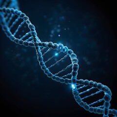 dna strand on blue background