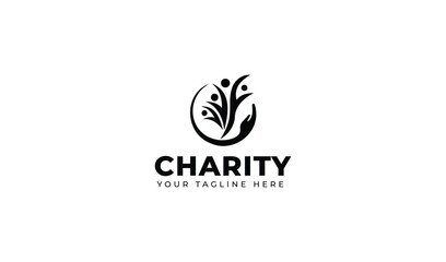 Social logos and charity for children, Education logo with love design, Donation logo