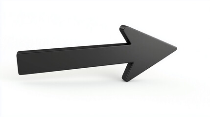 Black directional arrow isolated