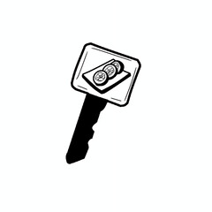 Hand Drawn Cute keys and food Coloring Book Vector. Keys and sushi Coloring Page for Adults and Kids. Coloring Sheet for Stress Relief and Relaxation