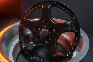 collapsible alloy car rim with black center not new for drift car and stunt car