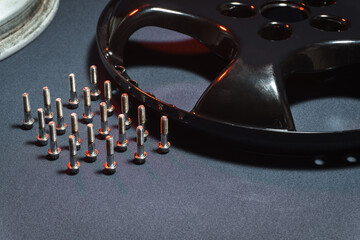 collapsible alloy car rim with black center not new for drift car and stunt car