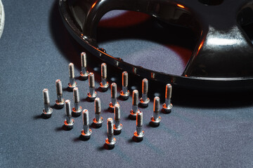 collapsible alloy car rim with black center not new for drift car and stunt car