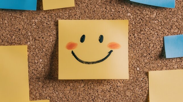 Celebrating National Compliment Day: Post-it notes with positive messages on a corkboard.