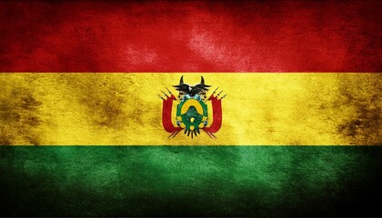 Old Vintage Bolivia Flag 