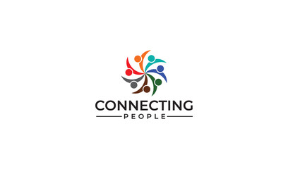 Connect People | Social logo for children, World Connecting Concept Idea Logo