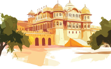 City palace Jaipur, India vector art