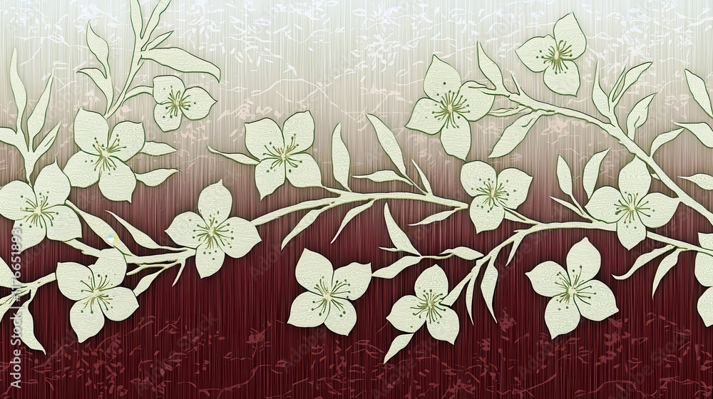 Poster delicate floral pattern on gradient background with subtle textures and soft colors for elegant desi