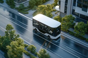 Autonomous vehicle program training session urban environment digital content futuristic viewpoint innovative transport concepts