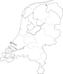 Netherlands map vector. Map of administrative divisions of Netherlands.