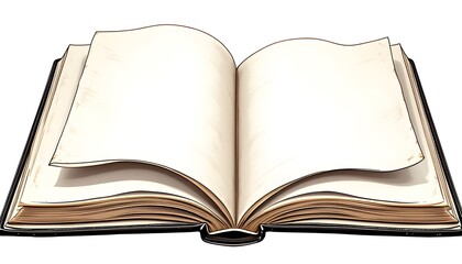 Fototapeta premium An Open Book with Blank Pages, Representing Ideas, Creativity, and Possibilities