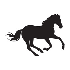 Running Horse Silhouette Dynamic Pose