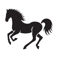 Elegant Running Horse Silhouette Vector Illustration Design