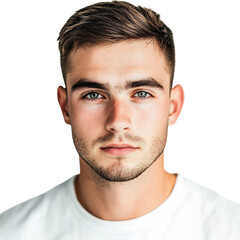 Fototapeta premium Confident Man with Short Hair Portrait for Professional Use on transparent background