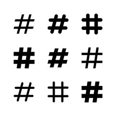 Hashtag icon set. hashtag symbol