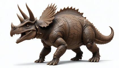 Obraz premium Powerful Triceratops 3D Model: Detailed Rendering of Prehistoric Herbivore