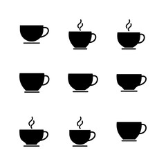 Coffee cup icon set. cup a coffee icon vector.