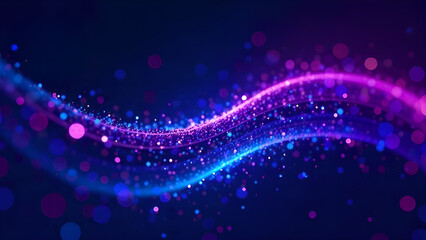 Obraz premium Neon waves flow and dance against a dark background, creating an enchanting and stunning abstract visual