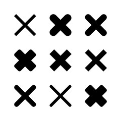 Obraz premium Close icon set. Delete icon vector. cross sign