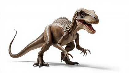 Obraz premium A detailed 3D rendering of a Velociraptor dinosaur on a white background