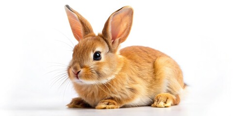 Obraz premium Adorable bunny silhouette, perfect for Easter cards or decorations against a pristine white background.