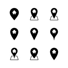 Address icon set. home location icon vector
