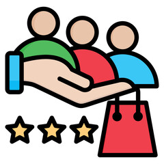 Sales and Job Activity Symple Lineal Color Icon Vector