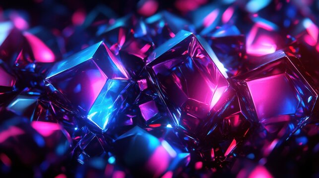 A close up of a colorful, multi-colored, and shiny surface with a blue