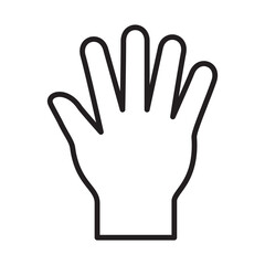 Thin line hand icon. Back view hand.