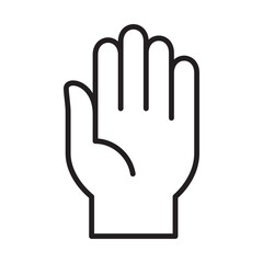 Hand facing up thin line icon.