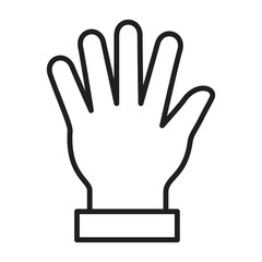 Obraz premium Thin line hand icon. Back view hand.