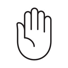Fototapeta premium Hand facing up thin line icon.