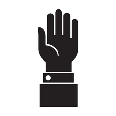 Fototapeta premium Single hand facing up icon. Flat solid design.