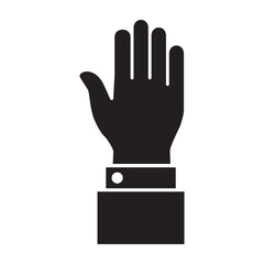 Obraz premium Hand icon, Facing down palm hand sign.