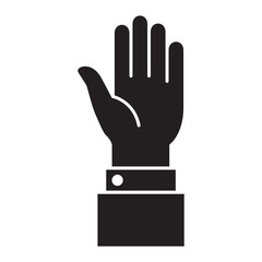 Single hand facing up icon. Flat solid design.