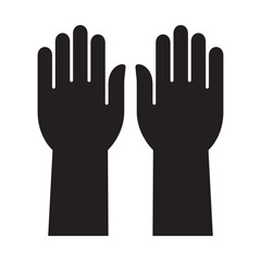 Obraz premium Two hands icon. Two hand care gesture symbol. Offering help sign. Flat solid icon