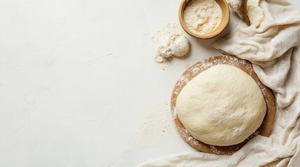 Fresh Dough Preparation on Clean Surface