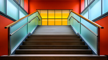 Fototapeta premium Modern Staircase Illustration: Abstract Architecture Design