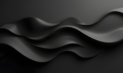 Fototapeta premium Abstract black and white wave design with smooth curves and artistic flow, High Quality Wallpaper Design, Generative Ai