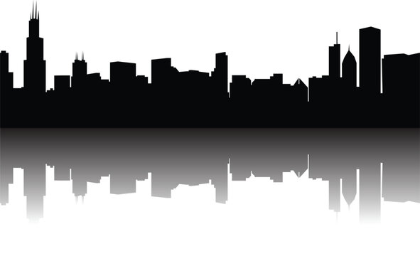 city skyline, city background, vector, named and arranged layers, travel, architecture, simple skyline