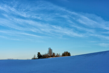 Obraz premium Landscape of rural Toten, Norway, in January 2025.