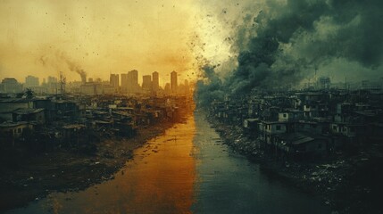 Here's a 10-word (or less) description of the image: Divided